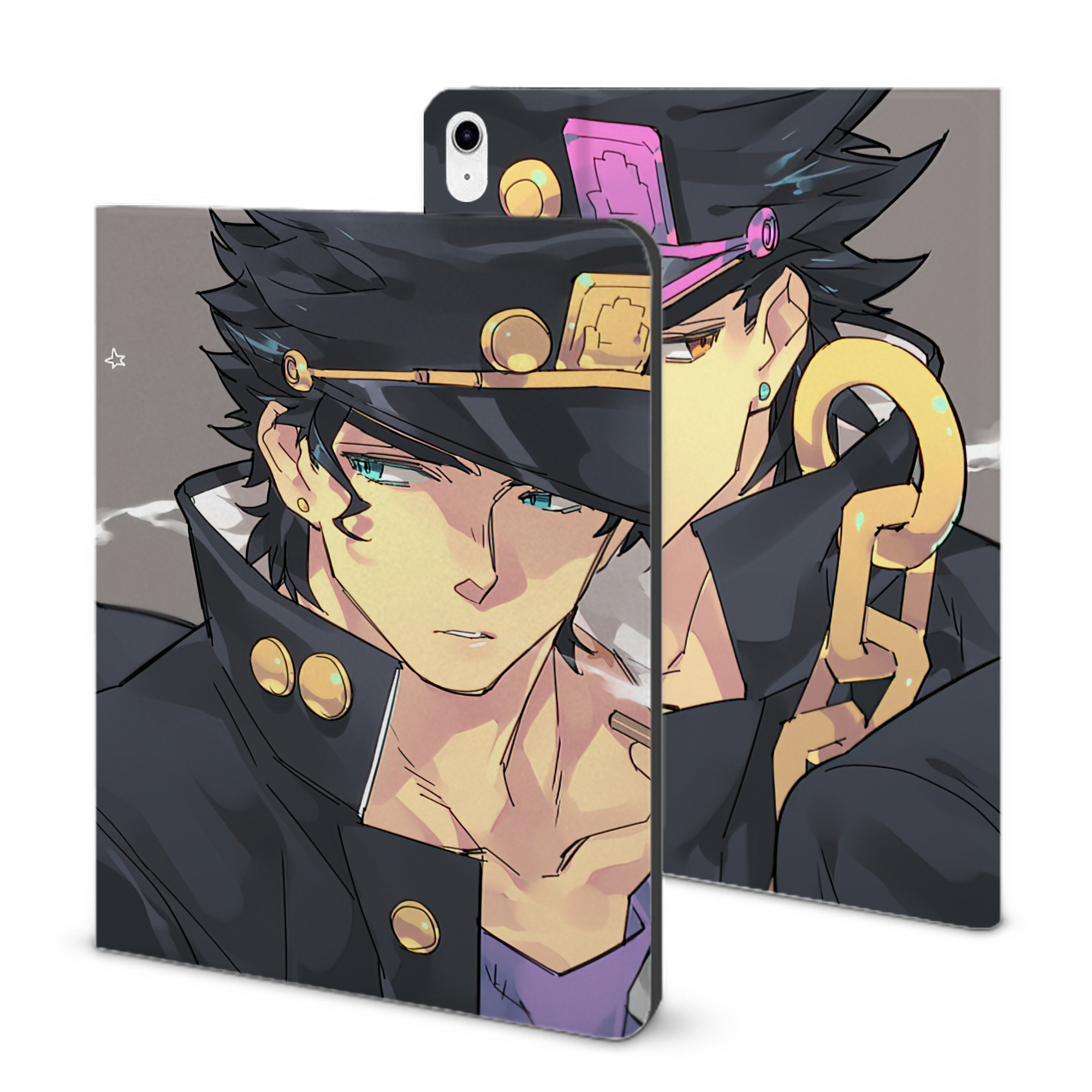 （画像用） ジョジョの奇妙な冒険 JoJo's Bizarre Adventure IPad ケース ブック型 PUレザー TPU 耐衝撃 軽量 薄型 ペン収納なし 全面保護 IPad 各モデル対応